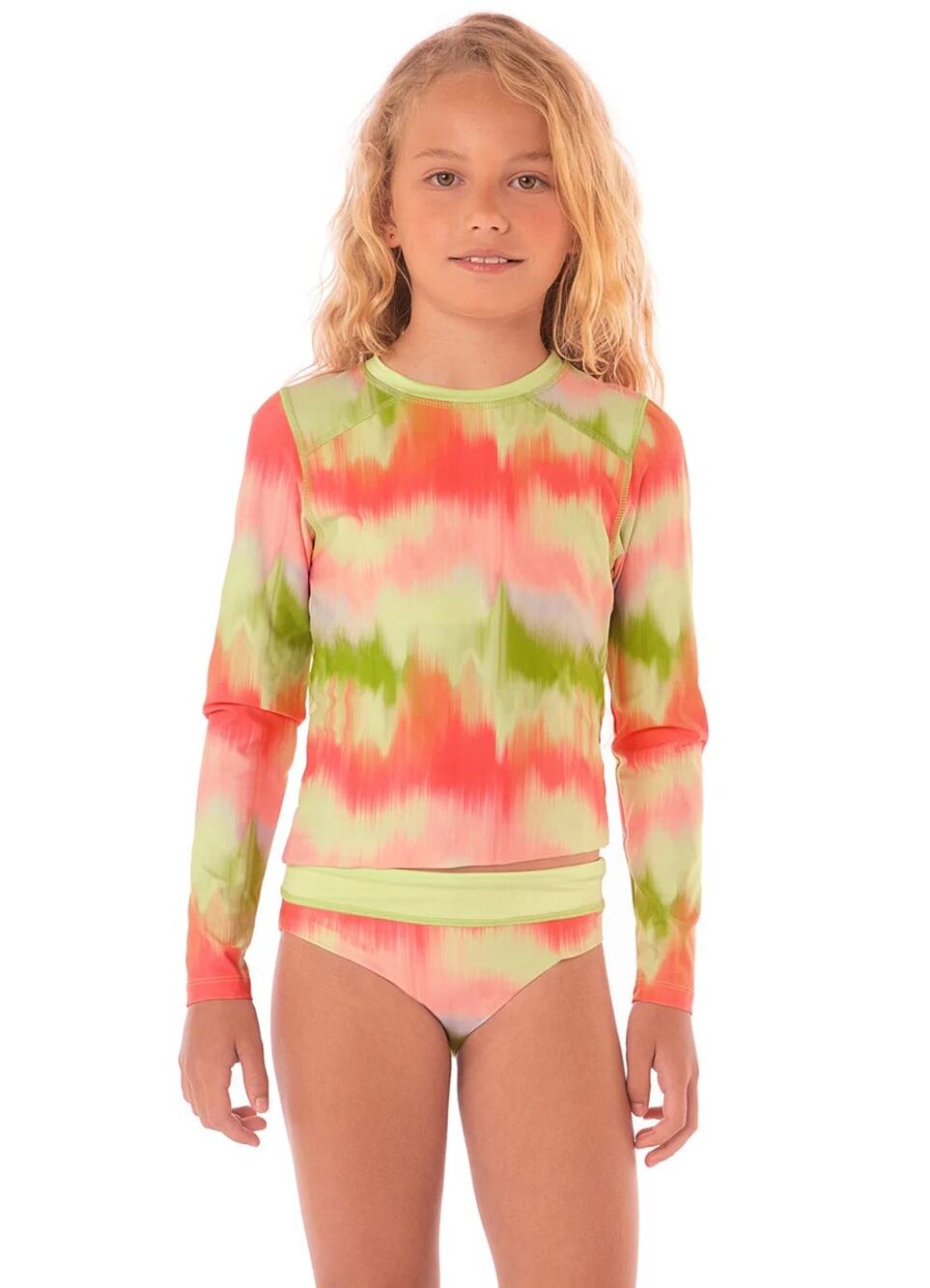 Maaji Girl's 12 Lime Ombré Odyssey Beach Resort Rashguard Swimwear Set M37-31